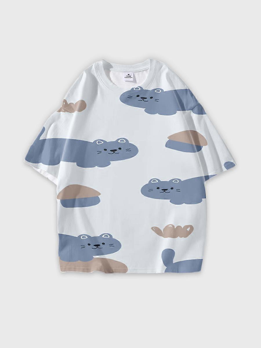 T-shirt round neck Pattern loose short sleeve P1819