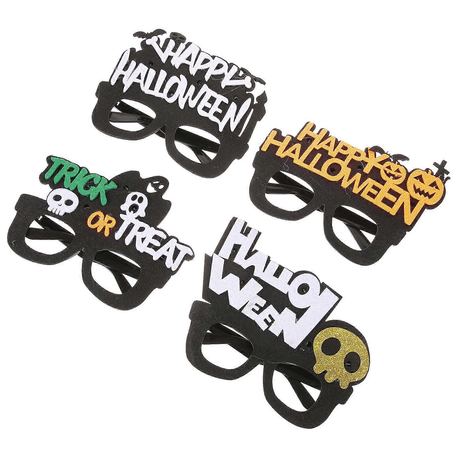 Halloween Glowing LED Glasses for Decoration 4Pcs Light Up Party Eyewear