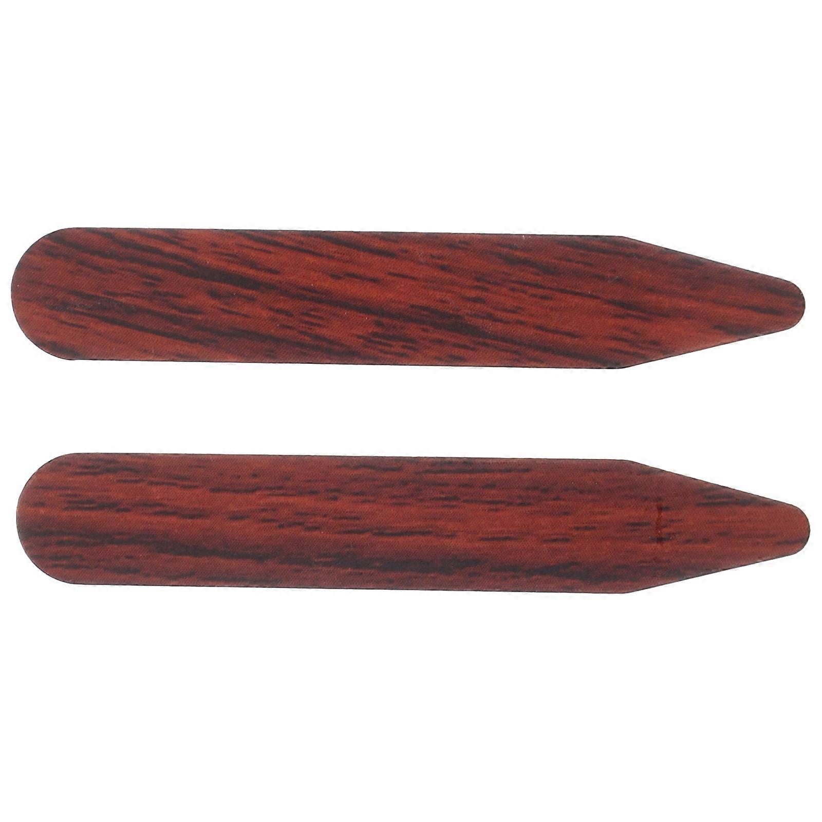 Collar Stability Collar Fixer Rectangular Shape Wood Grain Design For Men And Women 2Pcs
