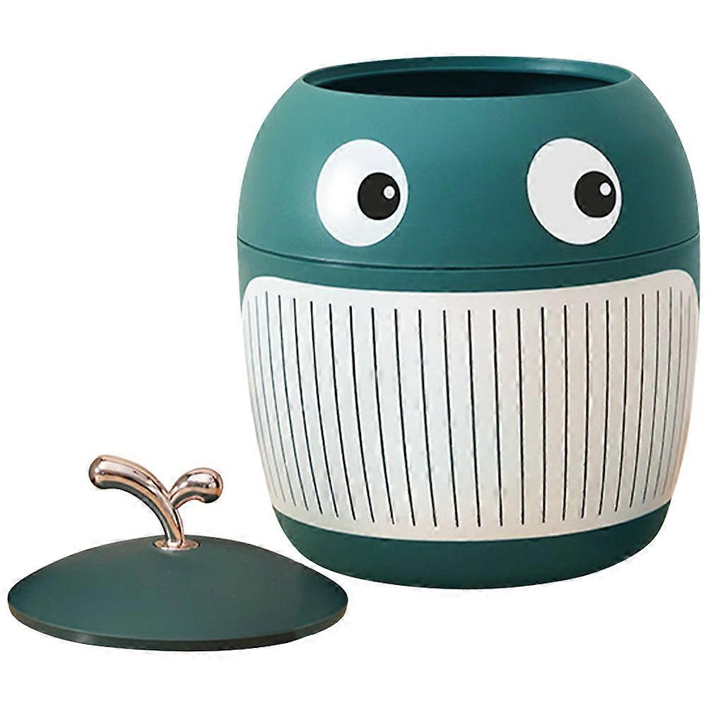 Adorable Cartoon Whale Desktop Wastebasket with Lid – Compact Trash Can for Home, Office, Bedroom & Desk Use
