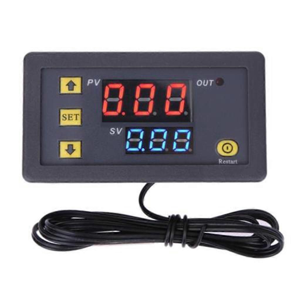 Home Temperature Controller with Waterproof Sensor for Environmental Temperature Control Black 79mmx43mmx26mm 1Pack