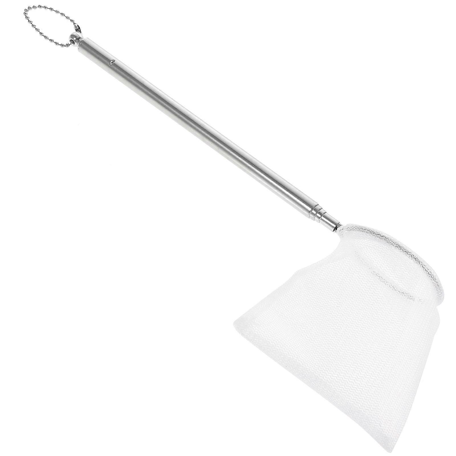 Aluminum Alloy Fishing Net with Fine Mesh for Fish Tank Use Lightweight Durable Handle 1 Piece White