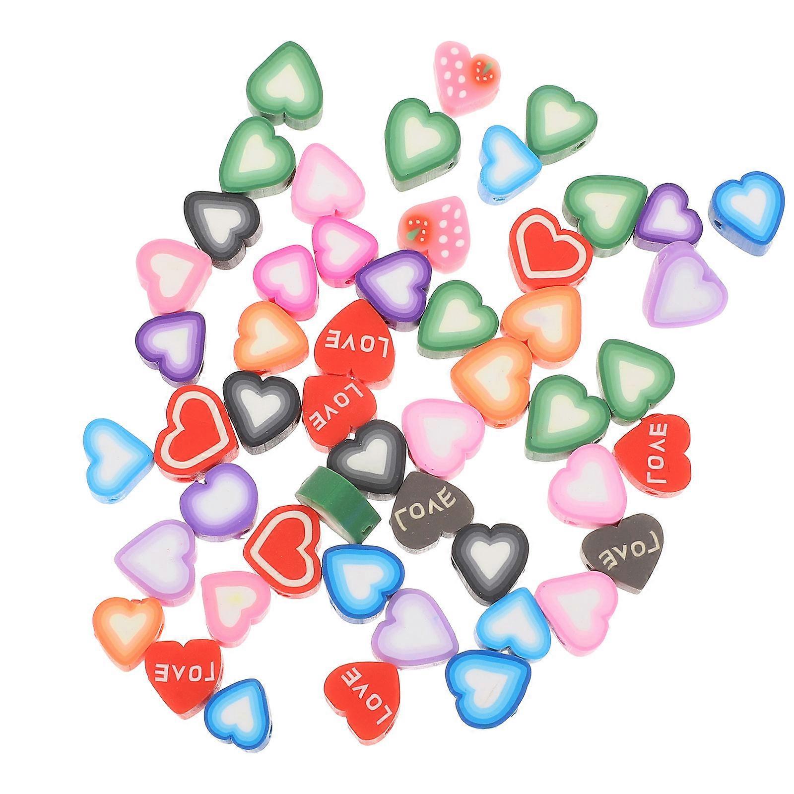 Polymer Clay Slices 150Pcs Assorted Color Heart-Shaped Craft Jewelry Making Supplies For DIY Projects