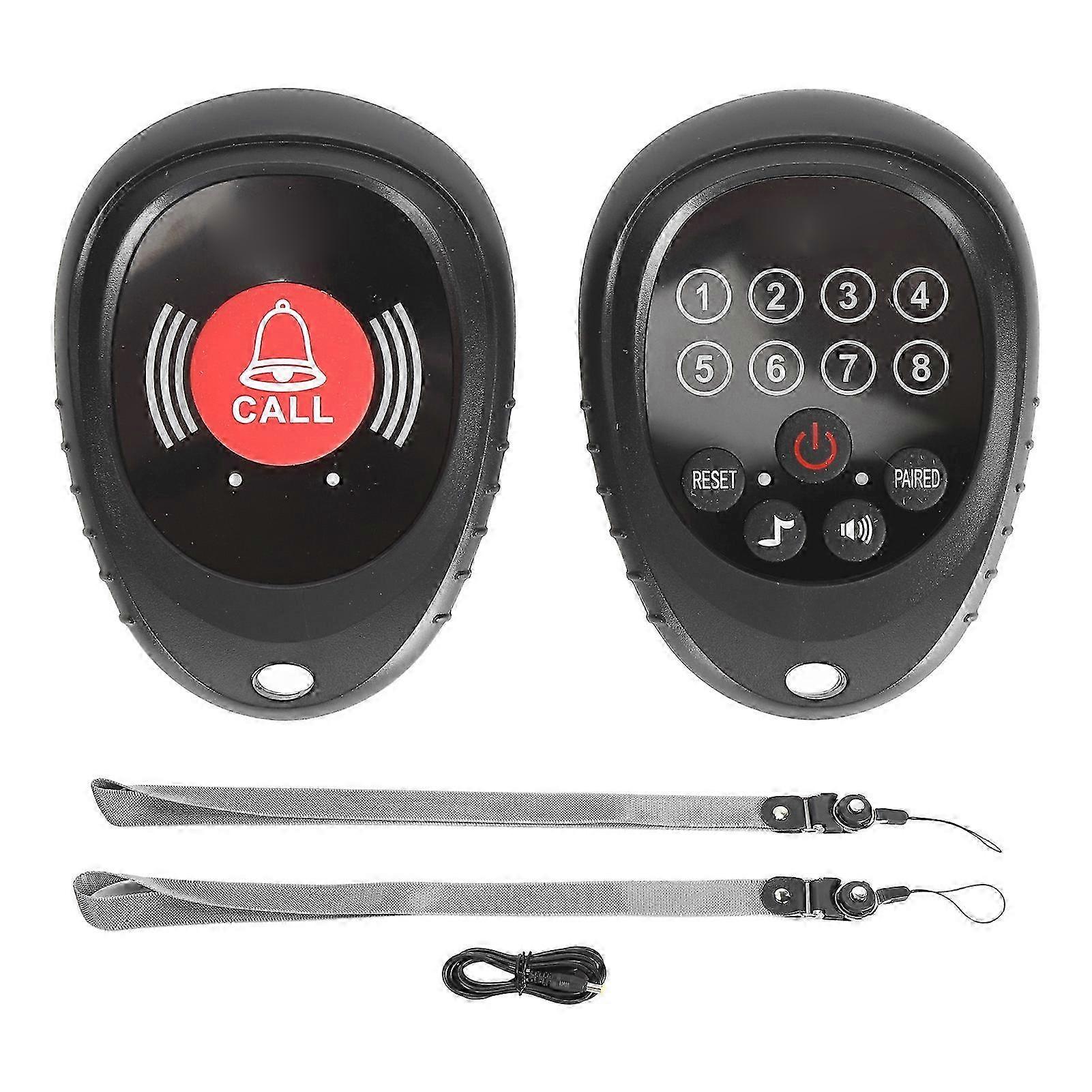 Wireless PCP Pager Button Professional Rechargeable 3280.8ft Long Range Nurse Call for Elderly Patient Monitoring SOS Alarm System