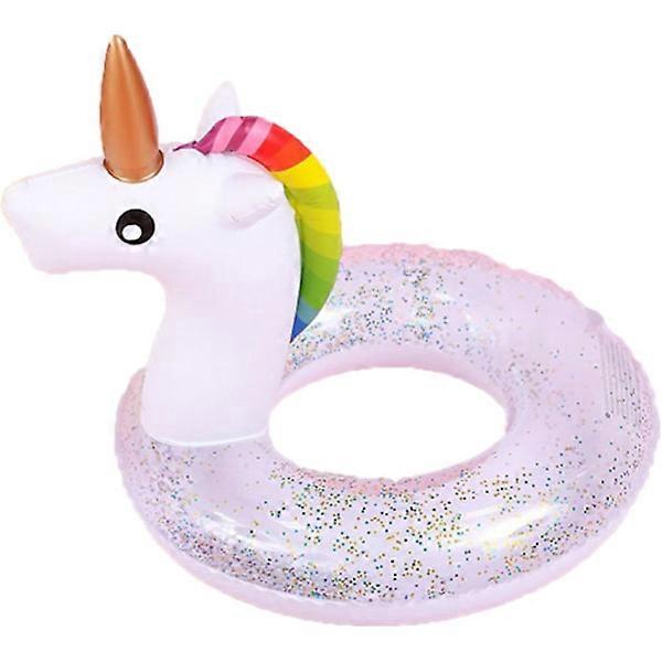 Summer Inflatable Swimming Ring Pool Float, Inflatable Pool Float-Cute Glitter Swim Ring Bath Toys