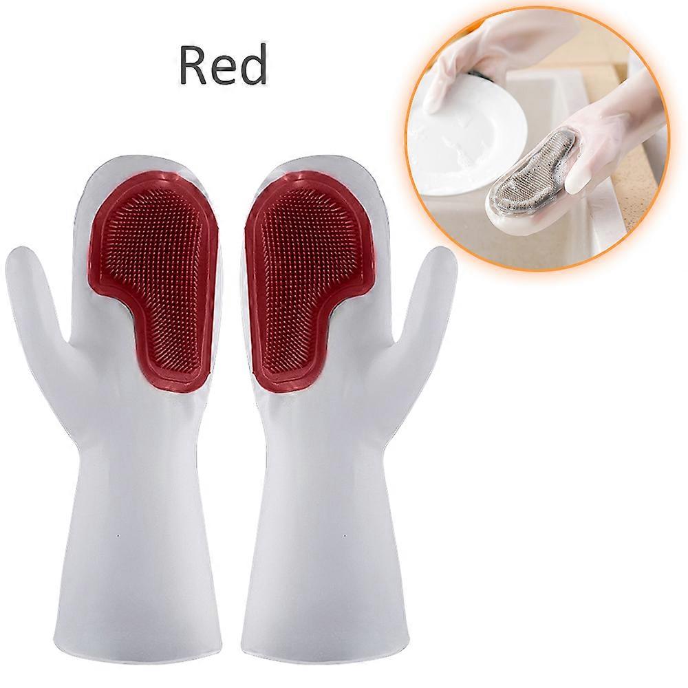 1 Pair Dishwashing Cleaning Gloves Dishwashing Sponge for Kitchen Household Cleaning Waterproof and Burn Resistant Easy to Wear