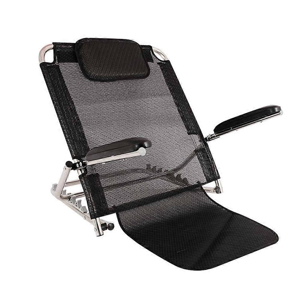Portable Adjustable Bed Wedge with Armrest, 6 Position Folding Backrest, Height Adjustable for Reading and Relaxing in Black 62x50x26-64cm