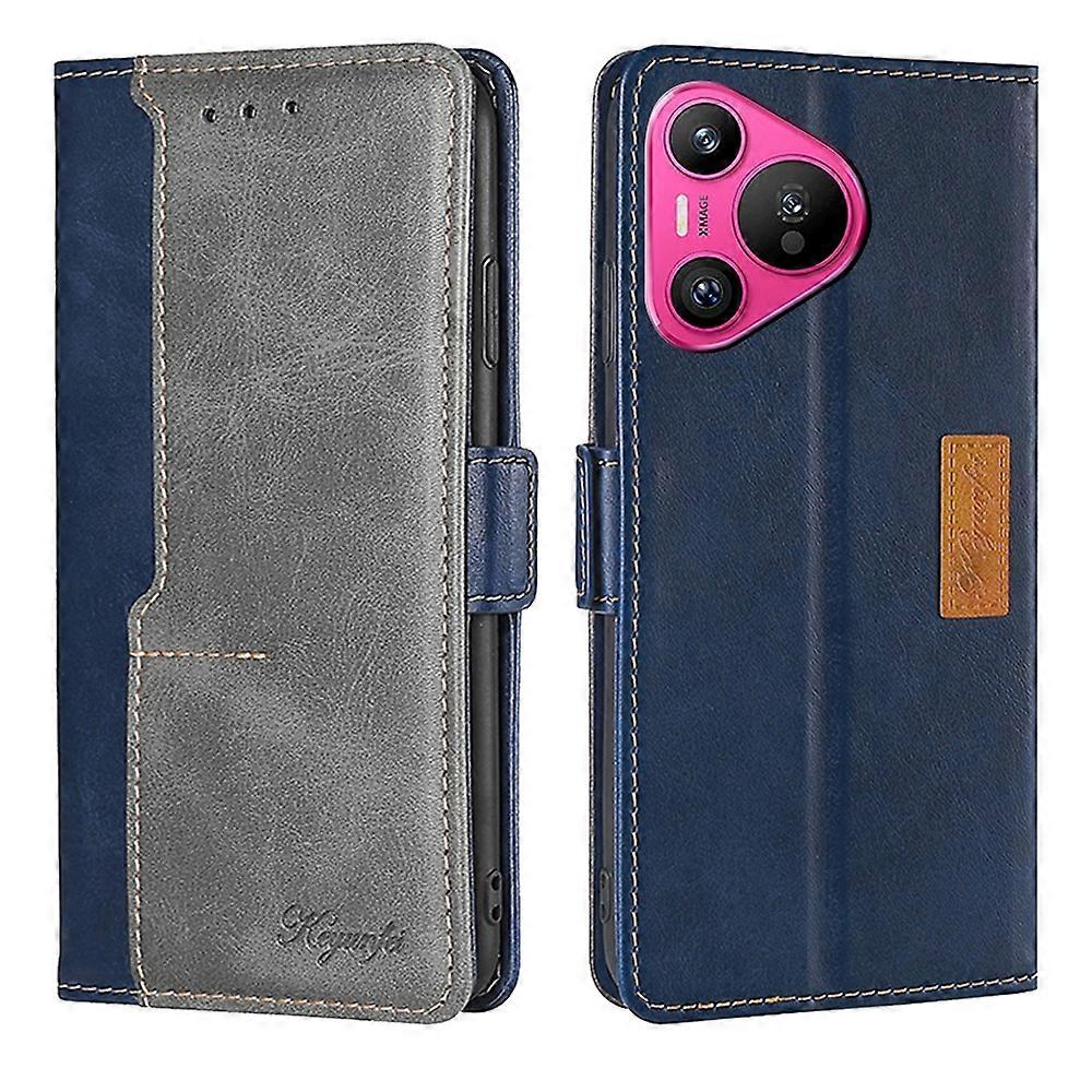 Contrast Color Side Buckle Leather Phone Case