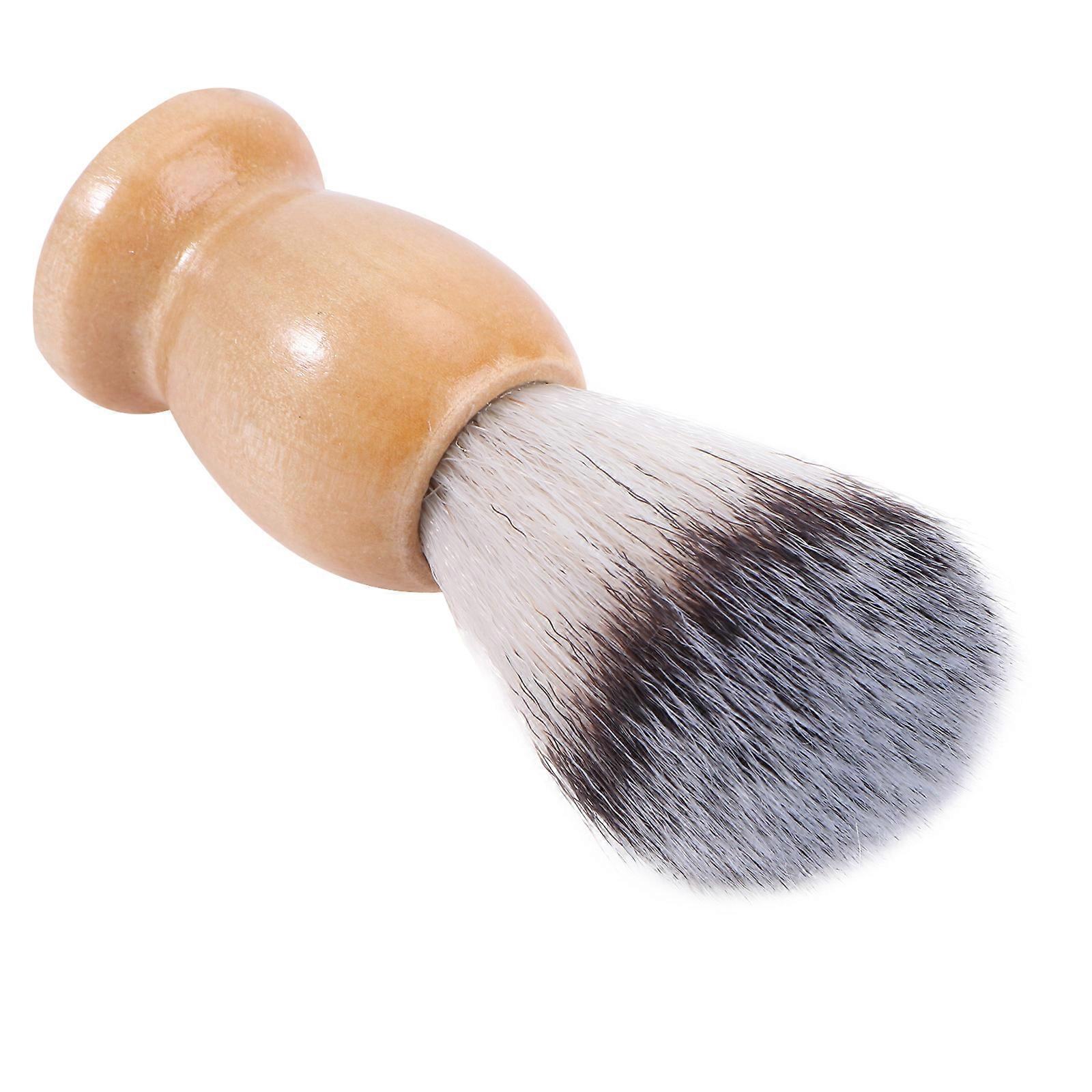 Wooden Handle Nylon Bristles Beard Brush for Men with Moderate Hardness 6.5 Inch Long Handle