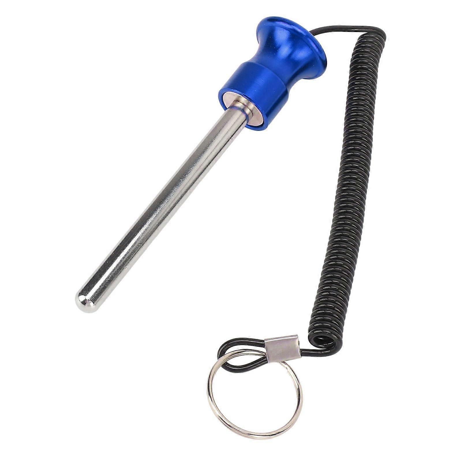 Gym Weight Stack Pin 10mm x 80mm, Durable and Portable Lock Hitch Pin with Lanyard, Improved Safety Device in Blue