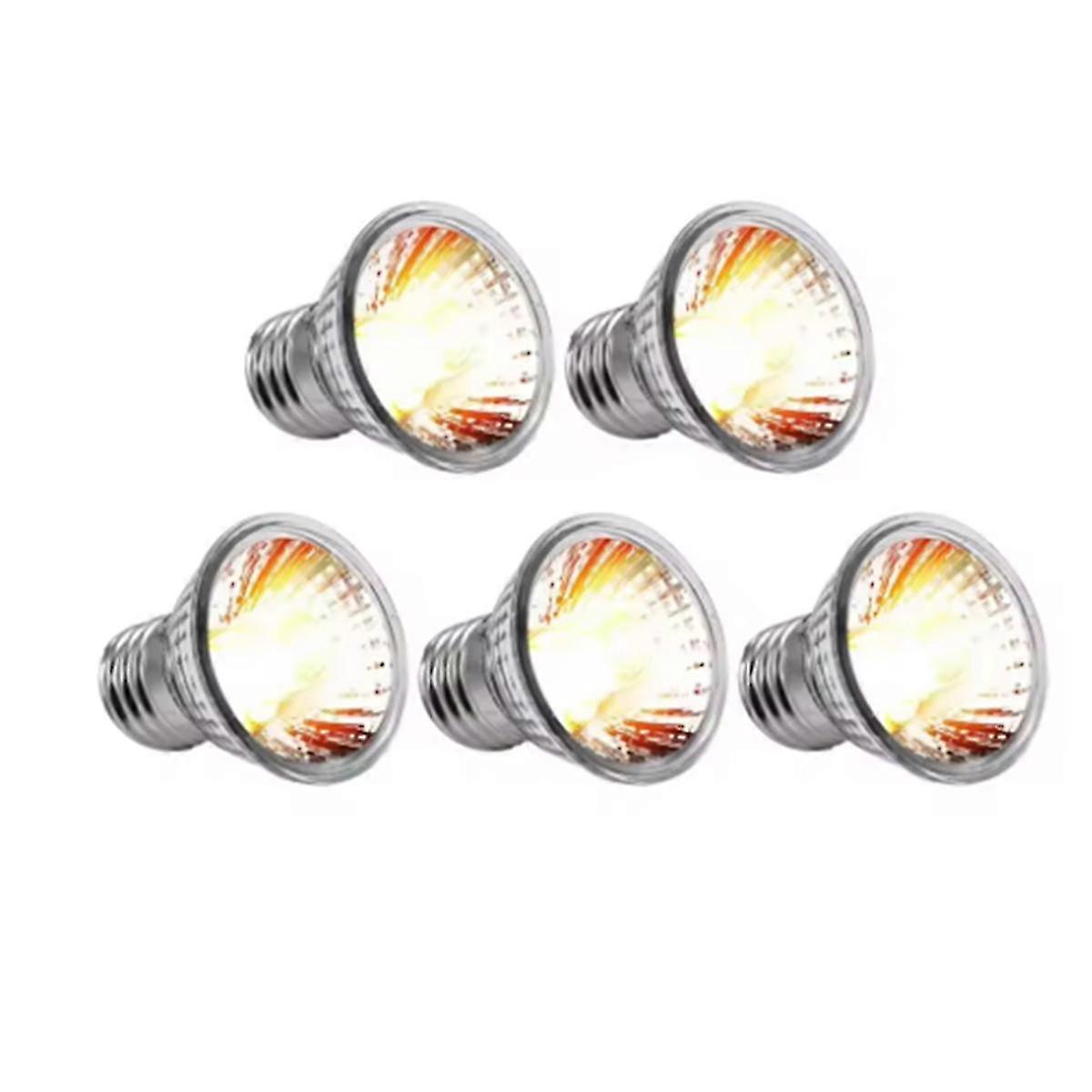 5PCS E26 Reptile Basking Bulb UVA UVB Heat Light for Lizards Tanks Terrarium