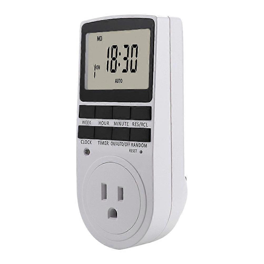 Digital Timer Outlet with Programmable Timer for Home White ABS Material /Off Programs 1 Minute Setting
