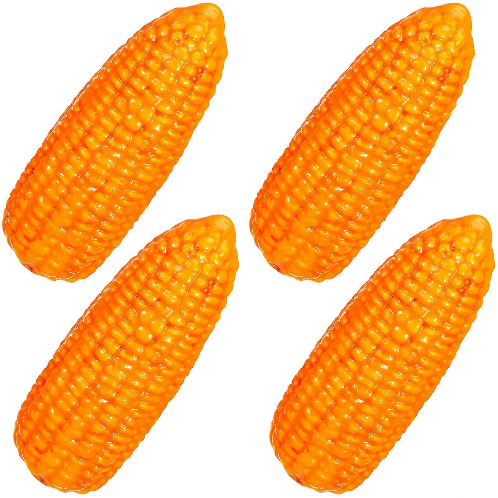 4pcs Artificial Corn Models Foam Vegetable Props Realistic Shape Fake Corn Decorations for Home Kitchen Classroom Educational Display Use
