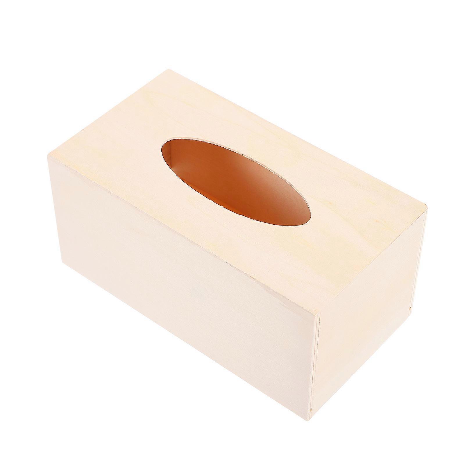DIY Wooden Napkin Box Set Of 2Pcs Rectangular Tissue Holders For Kindergarten Childrens Home Use Khaki Color