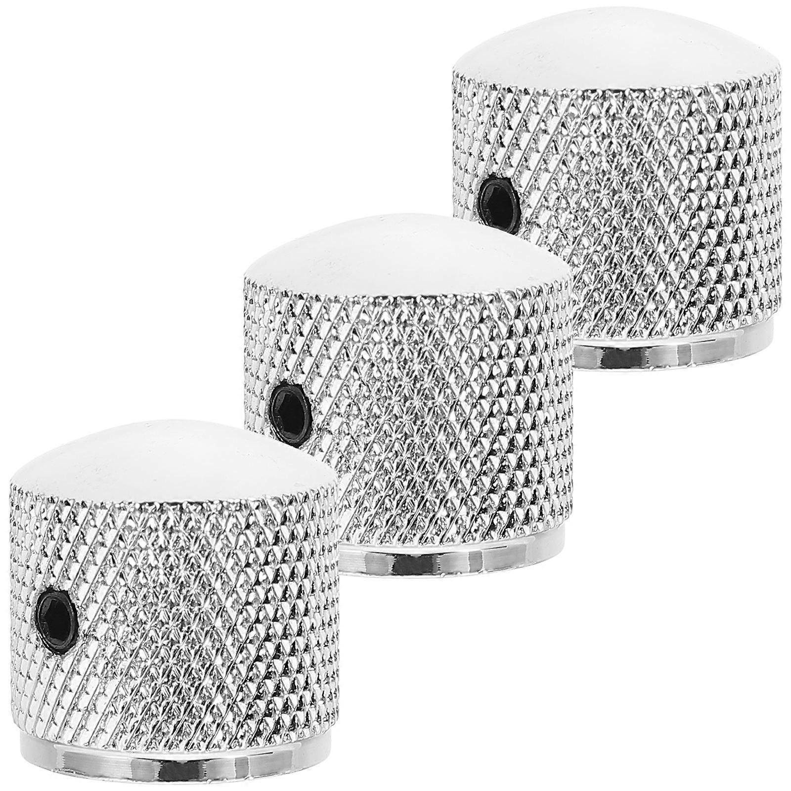 Audio Volume Knob Guitar Knobs for Electric Guitar Replacement 3Pcs Silver