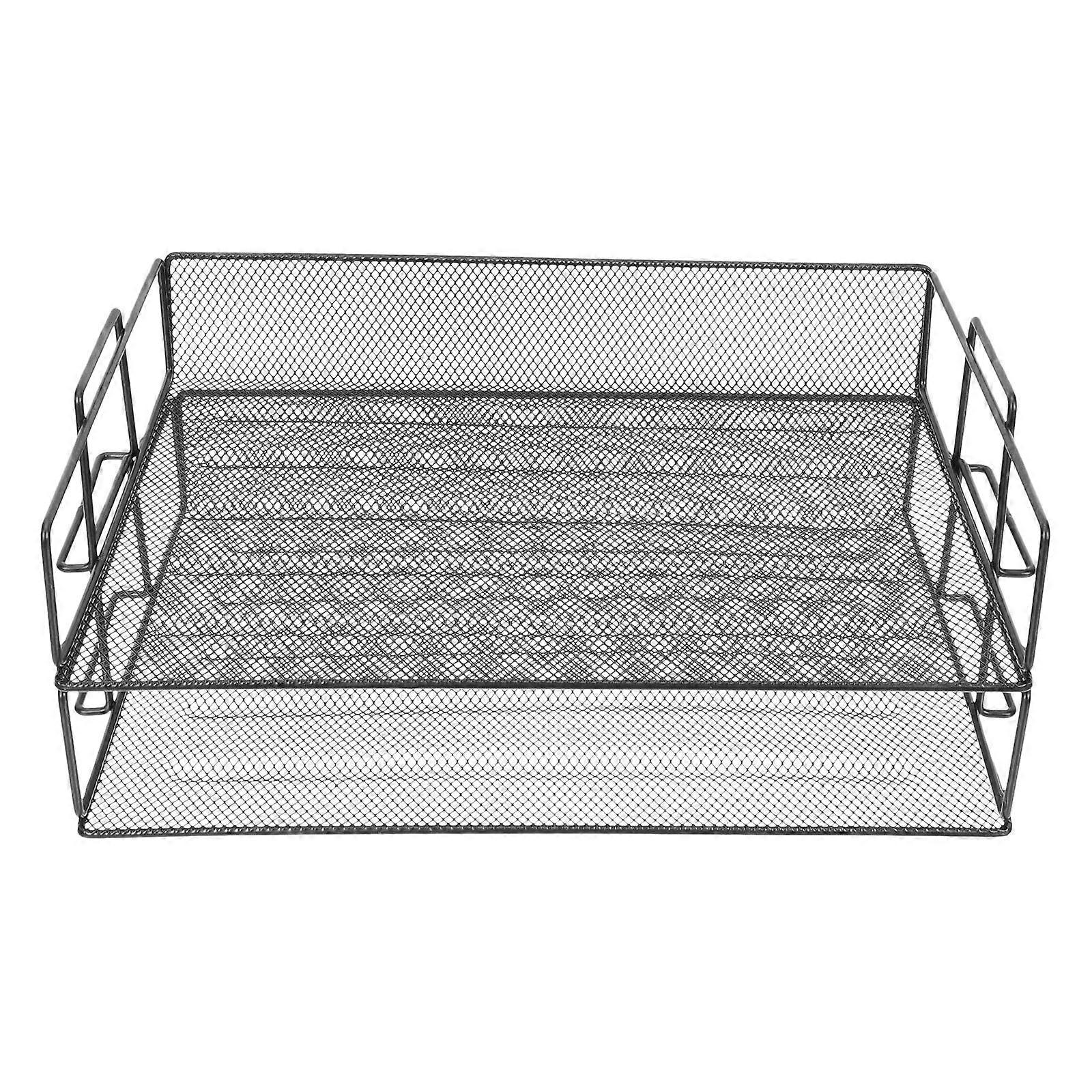 Desk File Folder Organizer Metal File Storage Shelf For Office Use With Document Storage 1Pcs