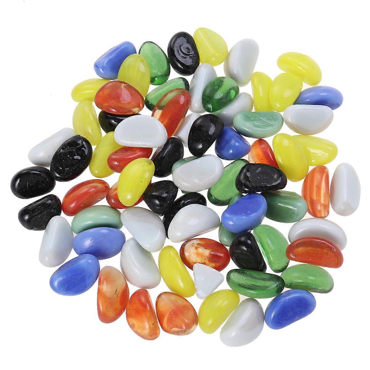 Colorful Pebble Crystal Artificial Polished Sand Stone Microlandscape Fish Tank Bottle Decorative Stone 1 Set
