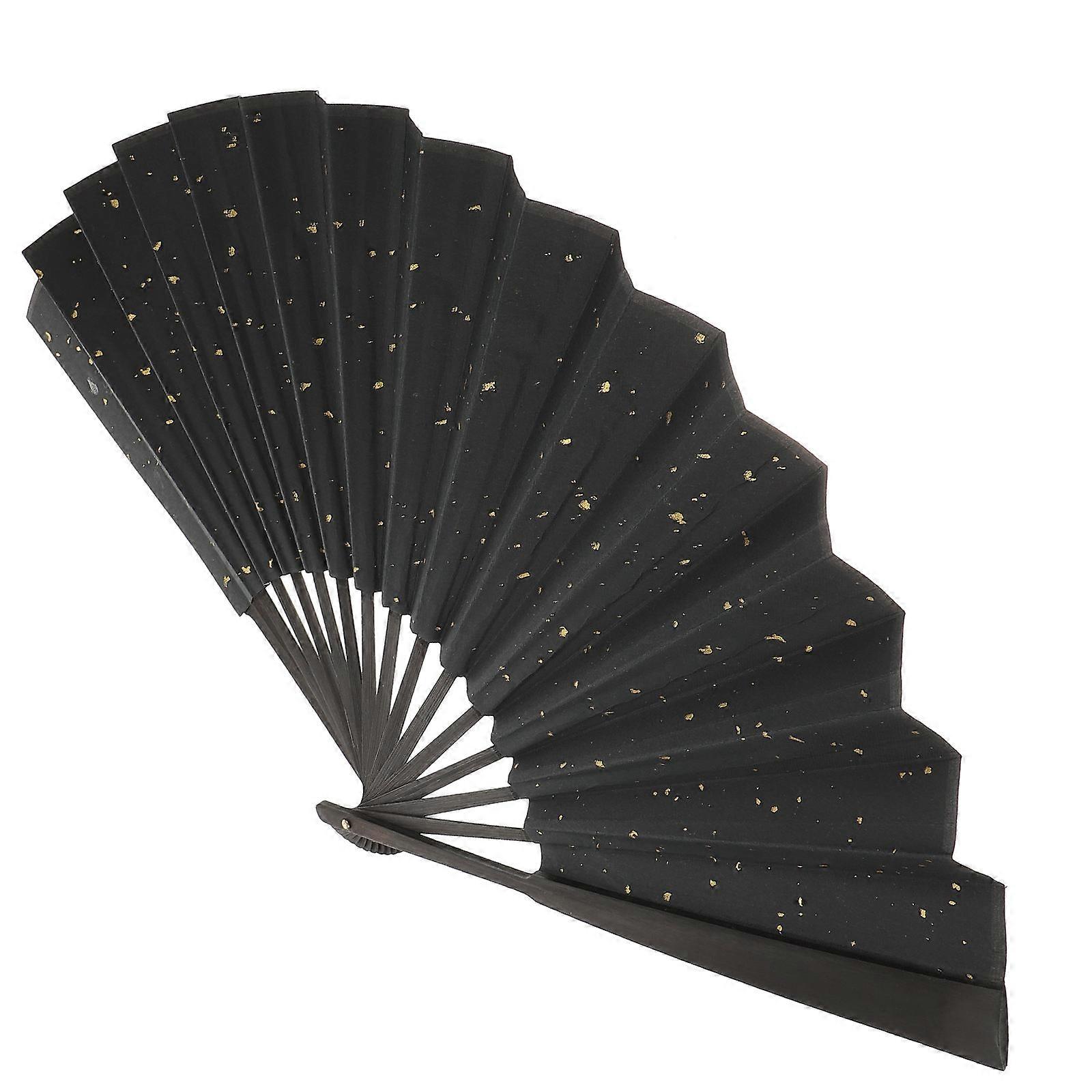 Chinese Folding Fan for Painting Use Black Paper Fans with Strong Bones 9 5 Inches