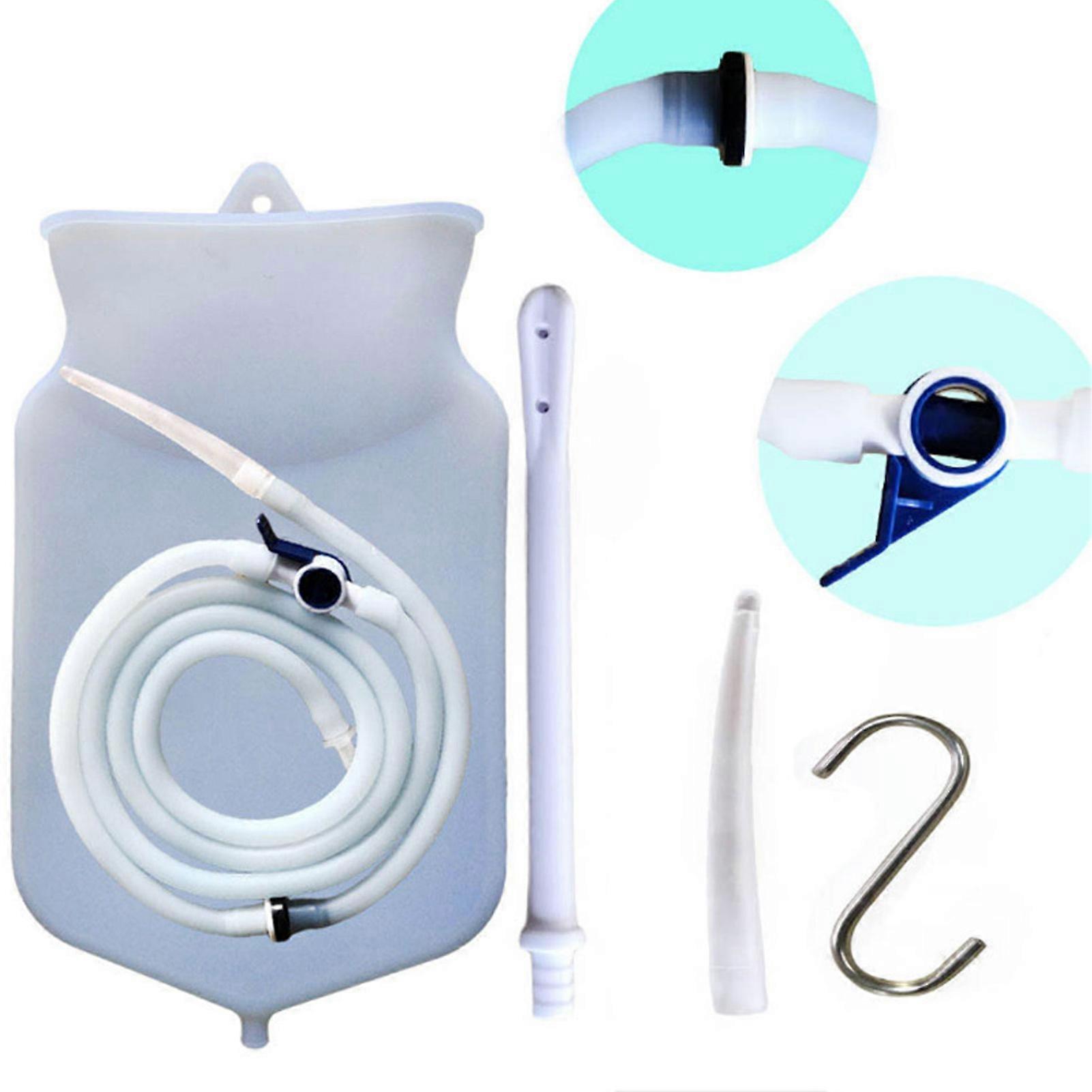 Enema Kit Silicone Material Lightweight Portable Keeping Healthy Professional Easy Use Enema Kit for Colon Cleansing 