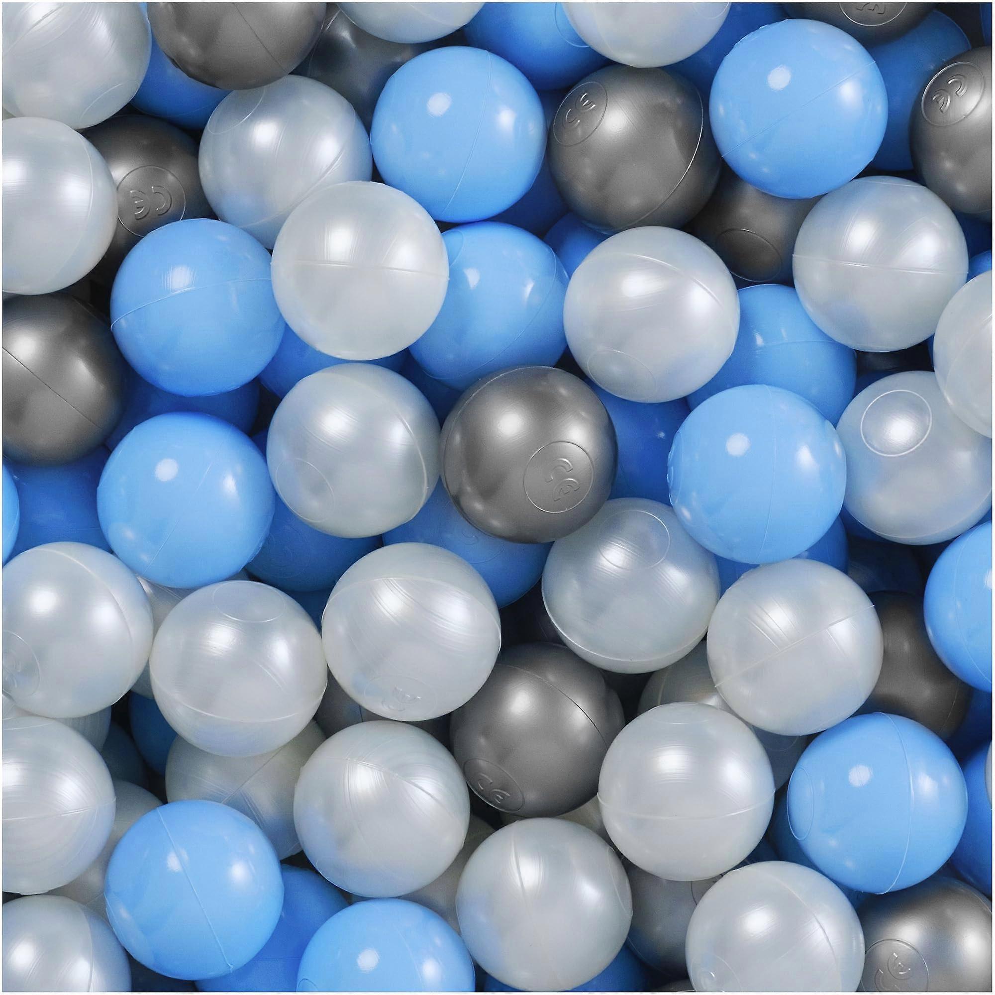 Misioo Dry Pool Balls Set 1200 tlg: Hellblau Perlsilber