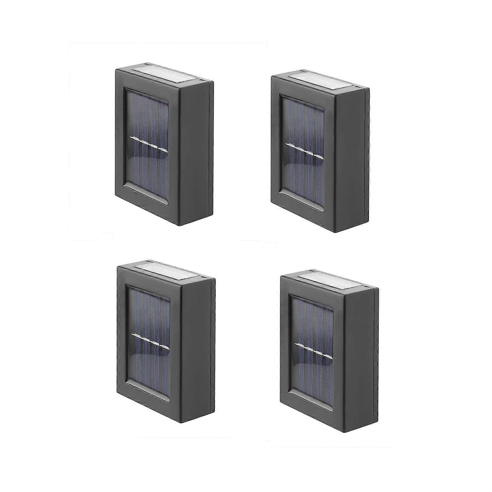 4PCS Solar-Powered LED Garden Wall Lights White Light *2
