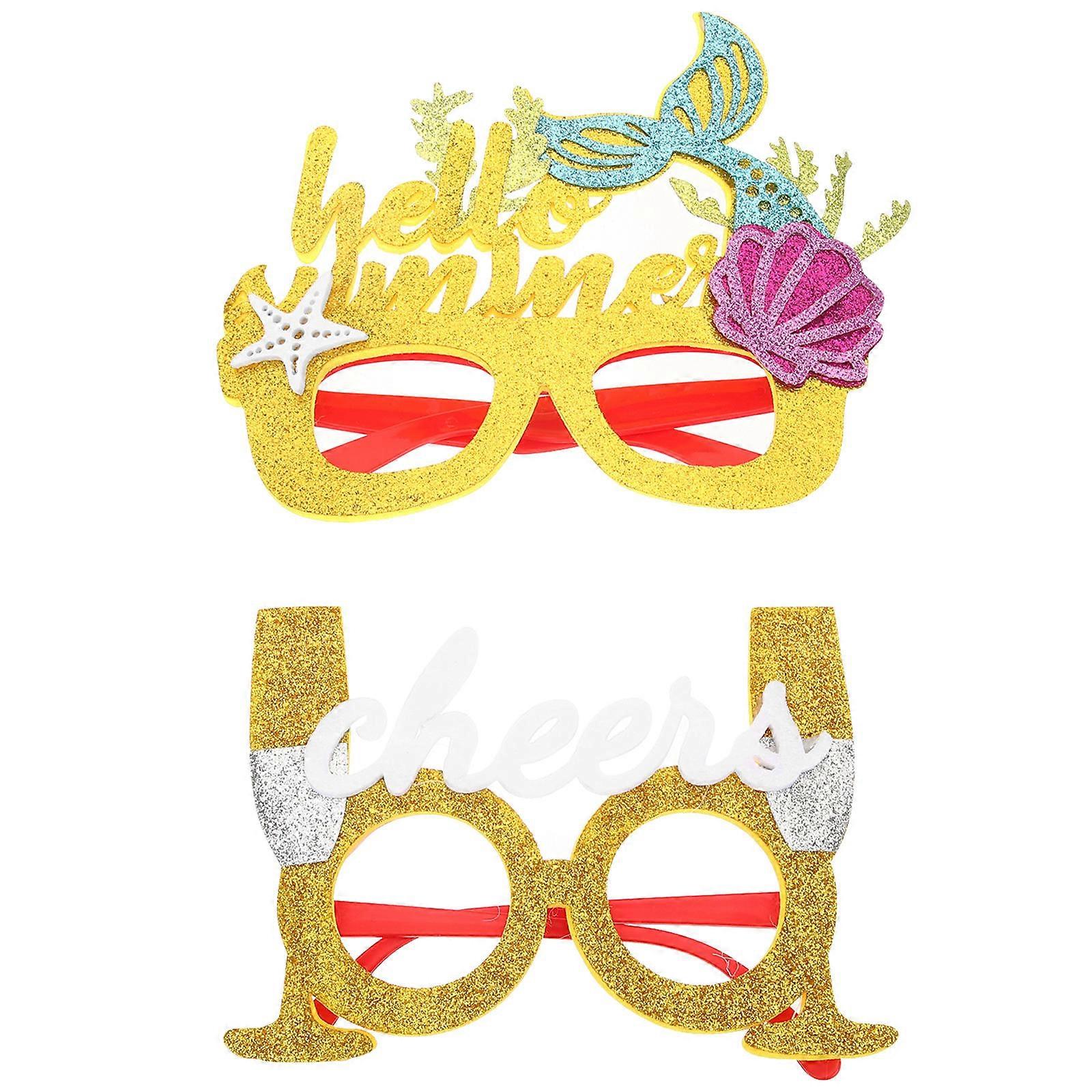 نظارات Luau Party 4 قطع دعائم صور مضحكة بألوان متنوعة للحظات مبهجة في الحفلات والمناسبات