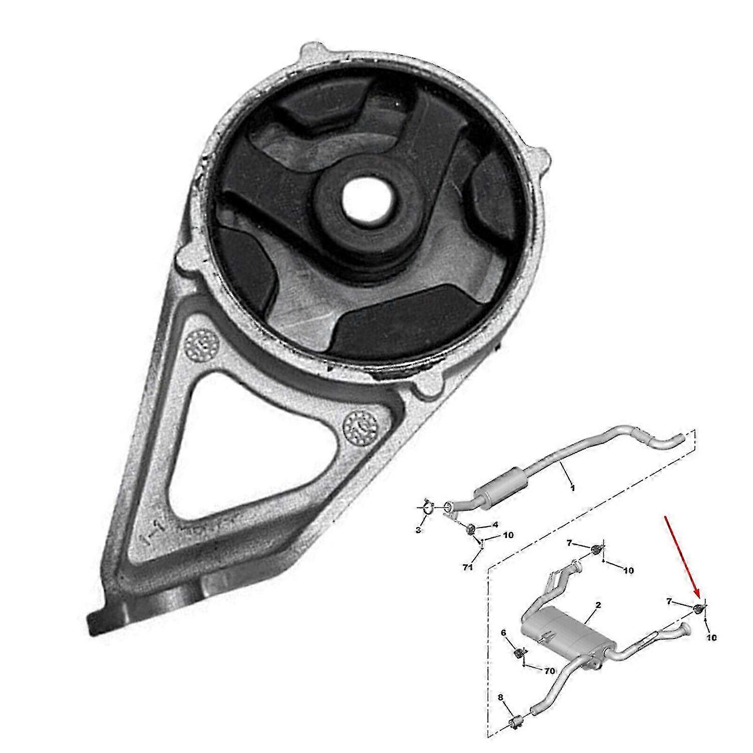Support arrière pour système d’échappement - Compatible avec Peugeot Citroën 308s 3008 408 C4 C5