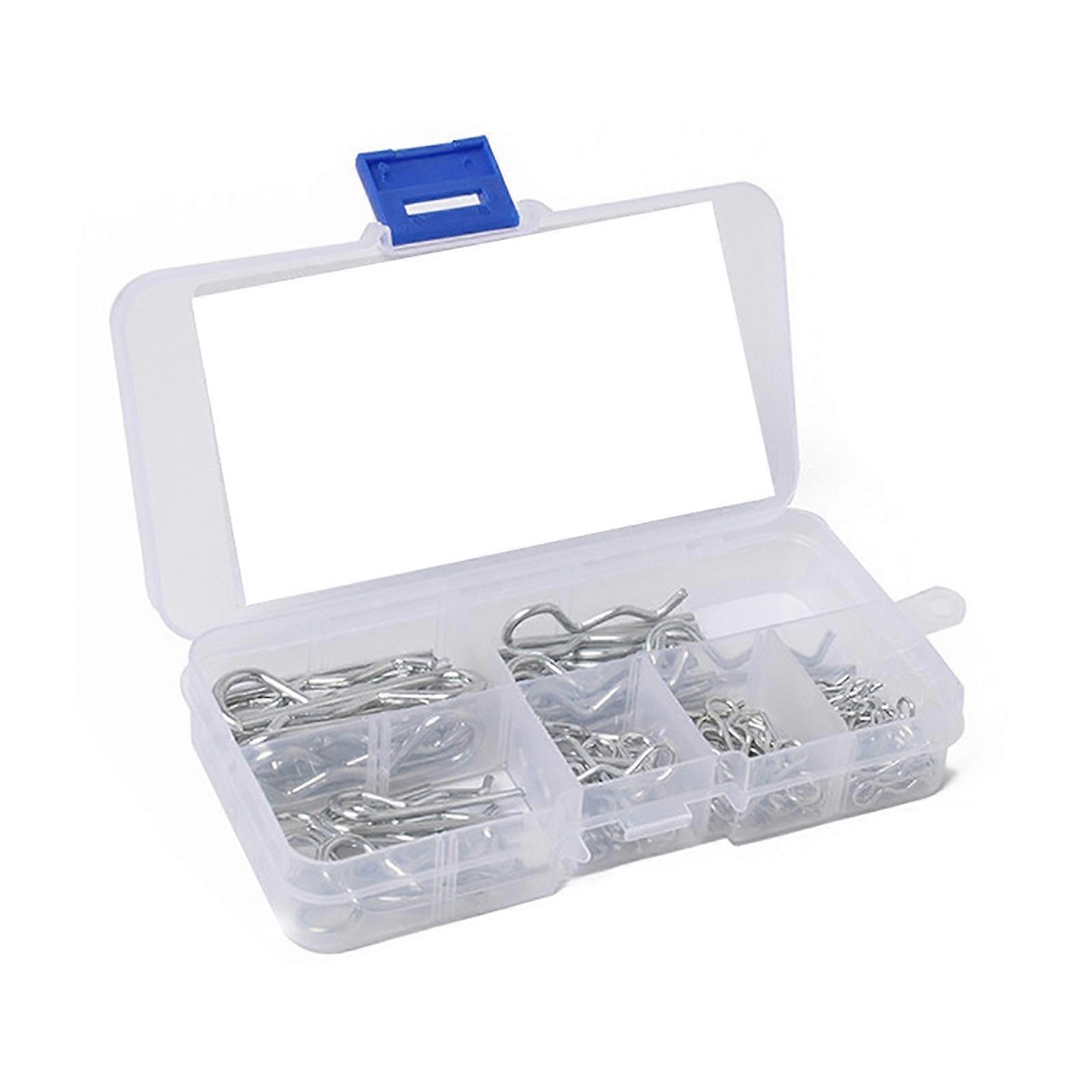 6 Size R Clip Assortment Kit 100pcs Cotter Pins Carbon Steel for Hitch Pin Automotive Machinery Workshop Tools
