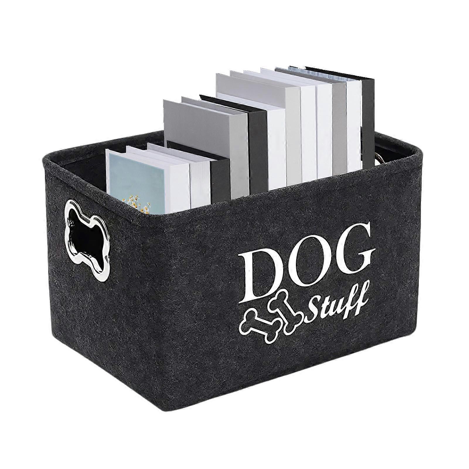 Basket For Dog Toys, Dog Toy Storage Box With Handle, Pet Toy Bin Organizer, Toy Organizer For Chew Toys And Blankets