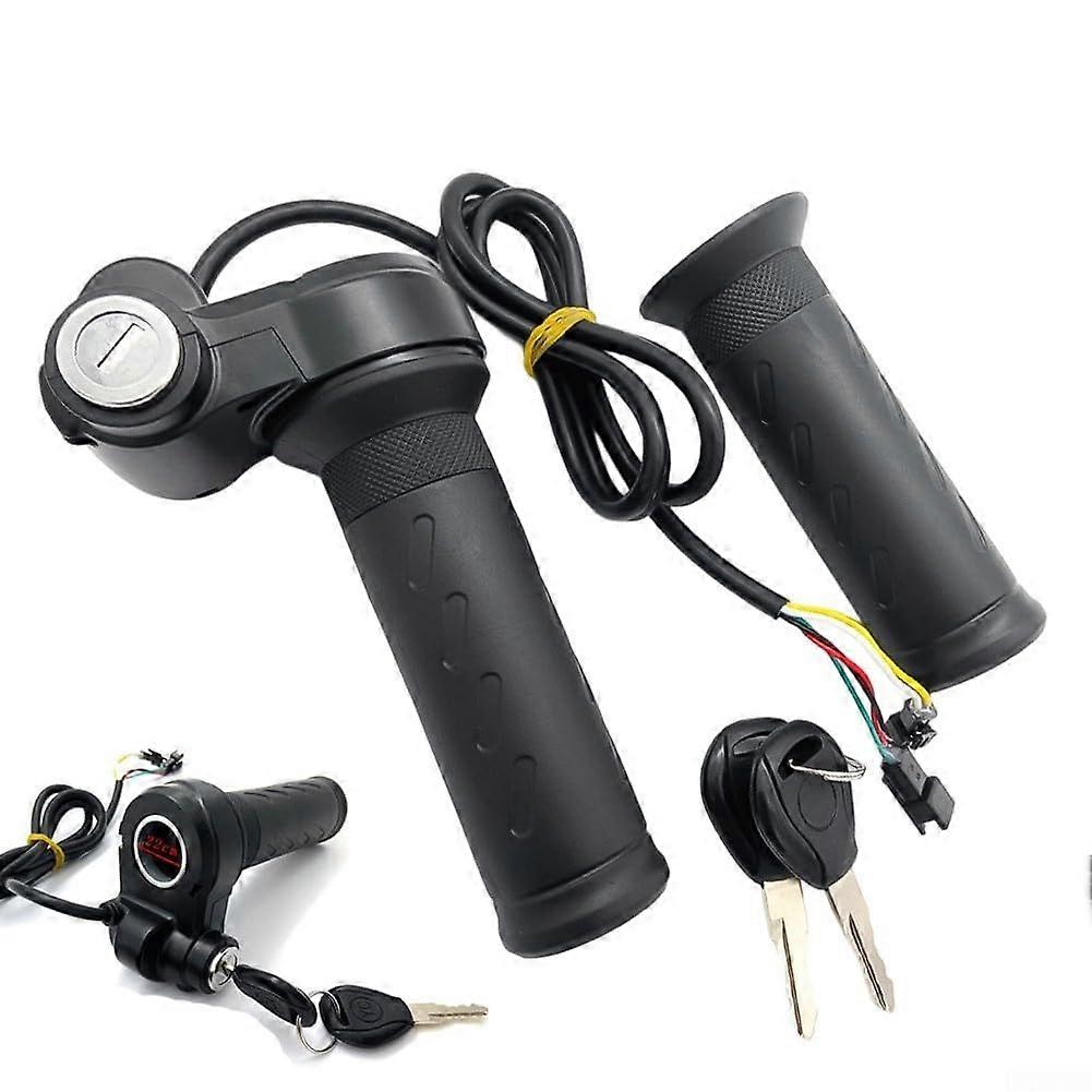 Motorcycle Handlebar Throttle Grip Set Electric for Bike Scooter Speed Controller with Key Wire Throttle EBike Tricycle Front Handlebar Parts