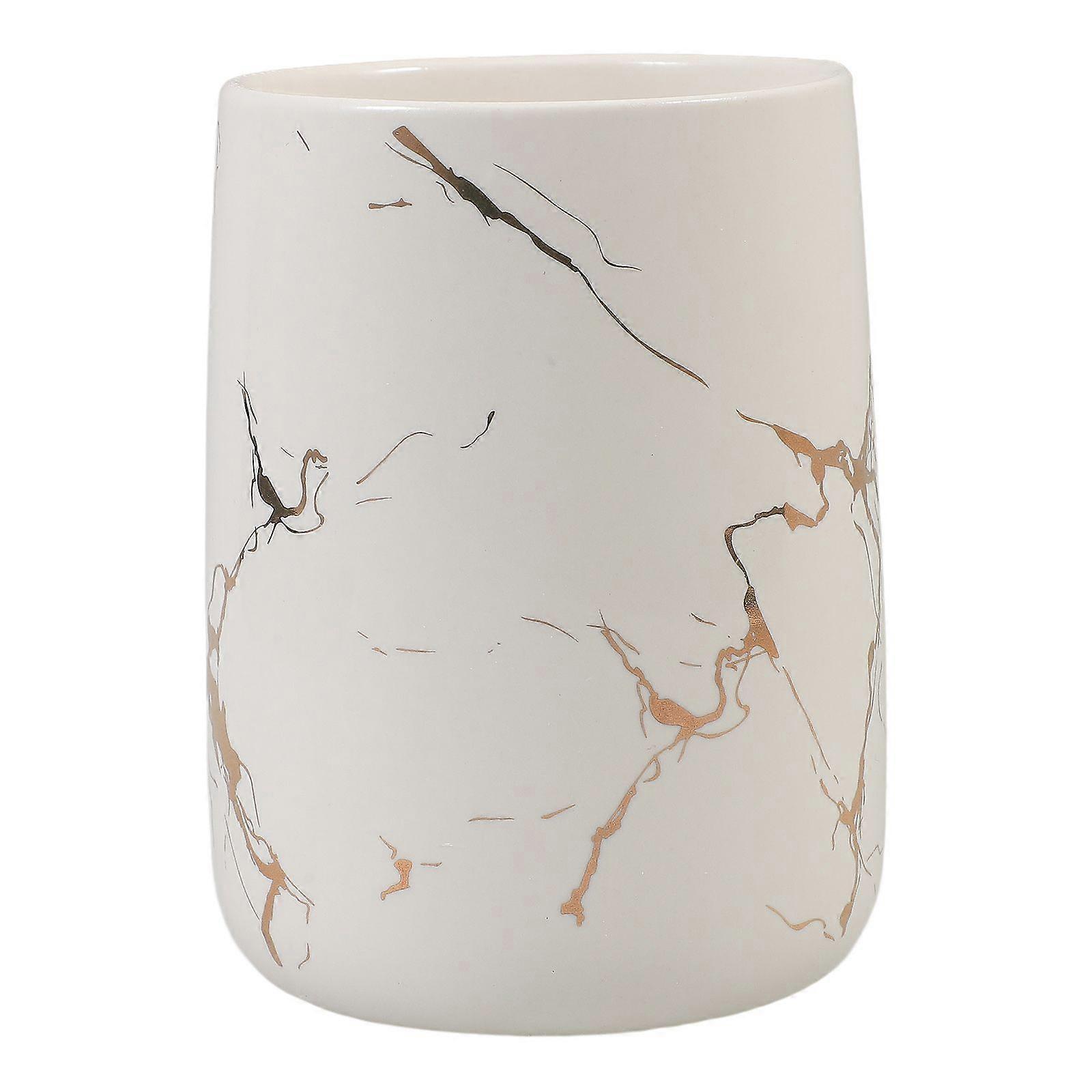 Ceramic Toothbrush Cup Bathroom Toothbrush Holder Decorative Marbling Pattern Toothbrush Cup