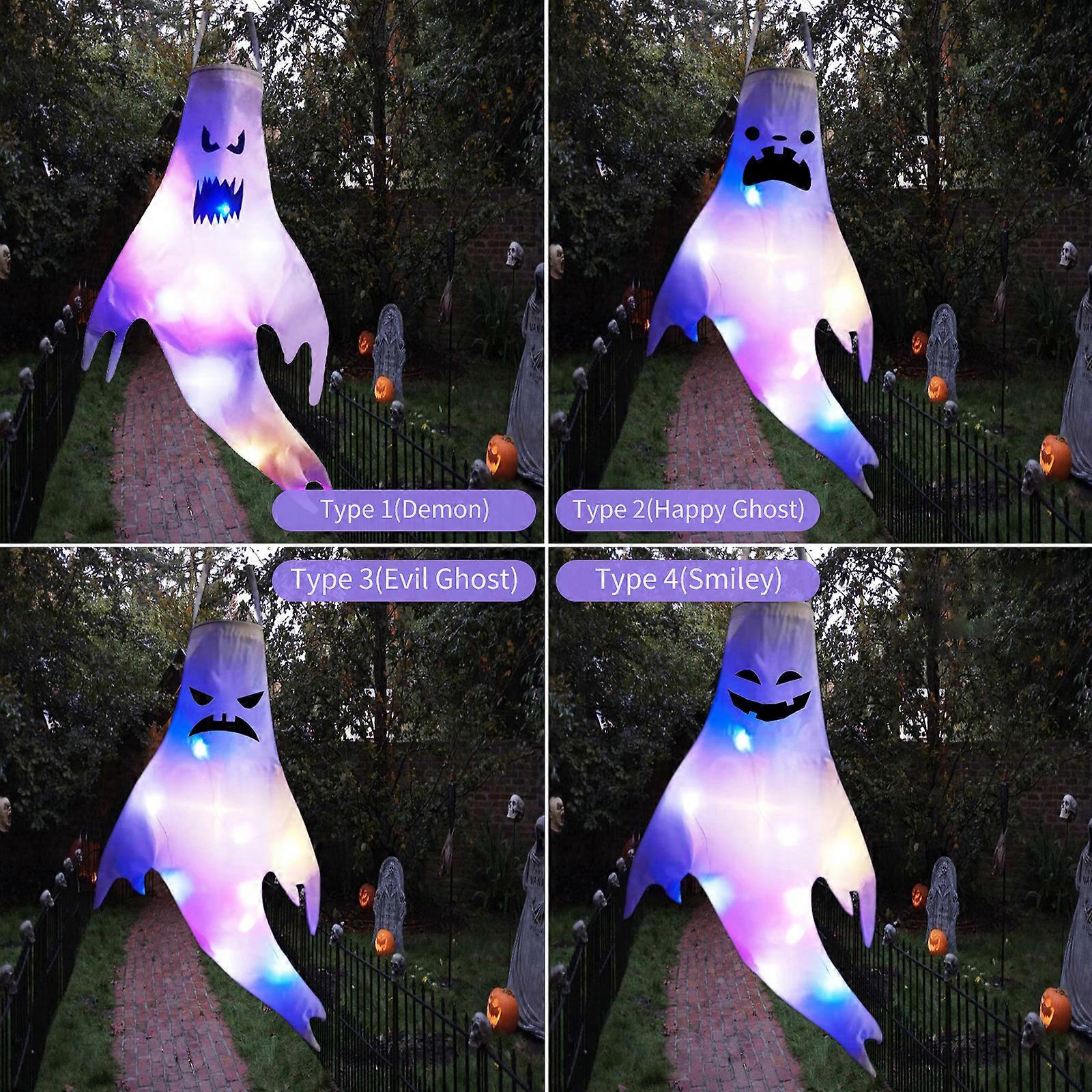 Halloween LED Ghost Light Colorful Small 47x27cm Battery-Powered