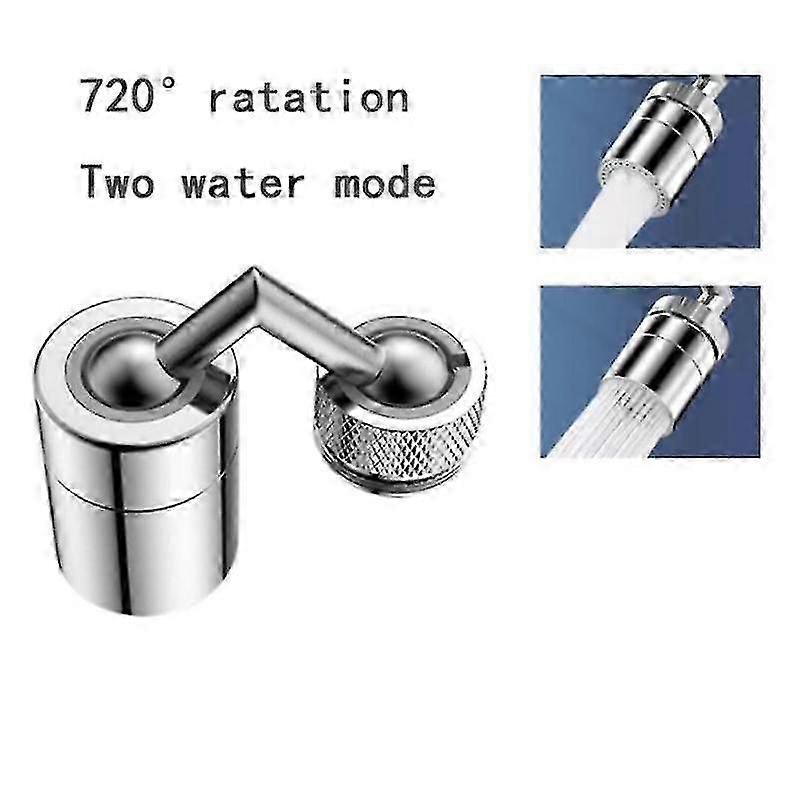 Universal 720° Swivel Tap with Anti-Splash Filter, Stainless Steel Faucet Spout Extension & Water-Saving Nozzle Spray Head