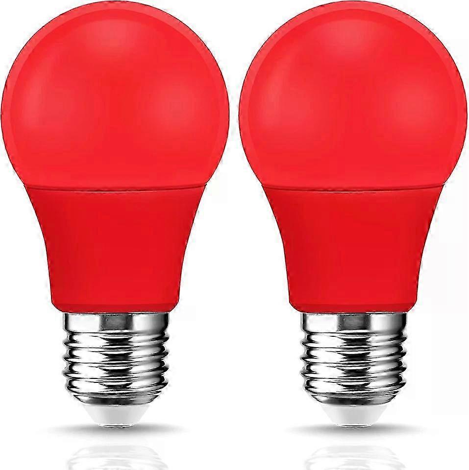 2pcs LED Red Light Bulb, A19 E26 Base 60W Equivalent Decorative Lighting