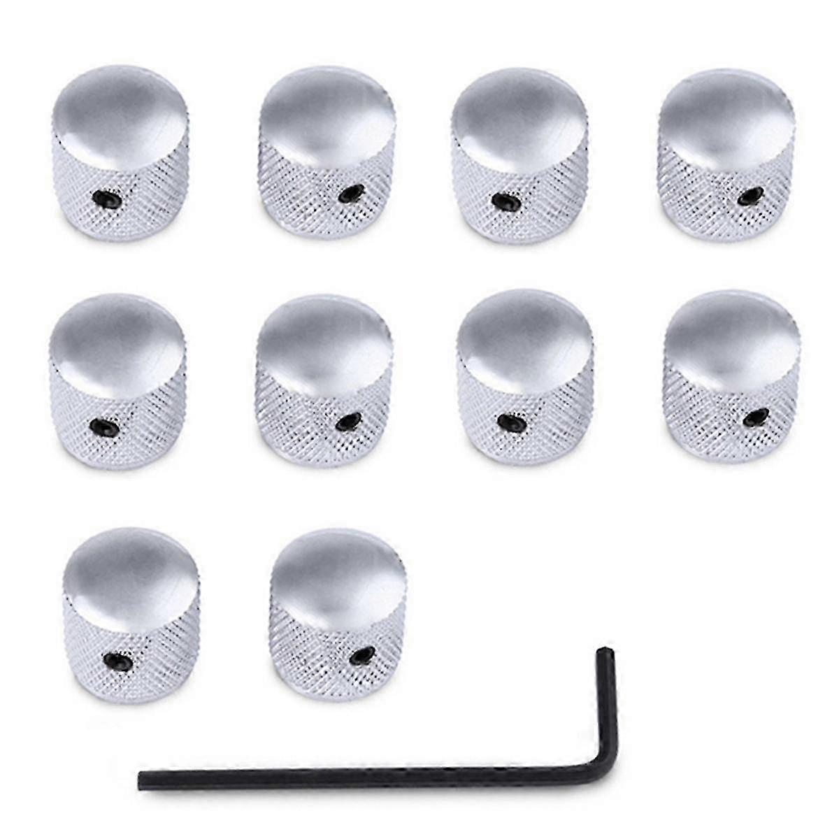 Silver Electric Guitar Metal Volume Knob Bass Volume Knob Iron Knob with Hole Volume Knob Switch Cap