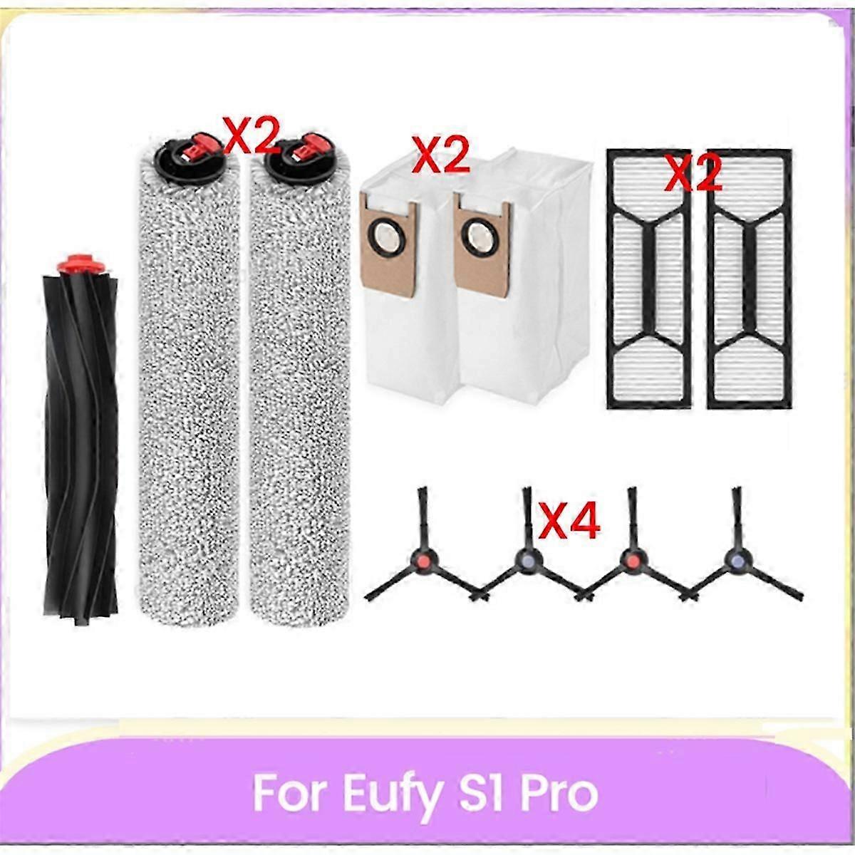 11PCS Main Roller Side Brush HEPA Filter Dust Bag  compatible Eufy S1 Pro Vacuum Parts Replacement Accessori-jc