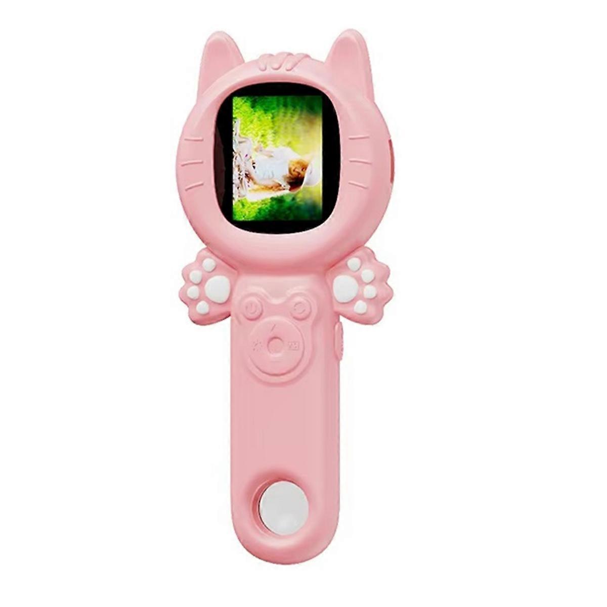 2 in 1 Mini Digital Microscope 500X Handheld Microscope 2 MP Camera with 8 Leds for Kids Plants Insects Pink