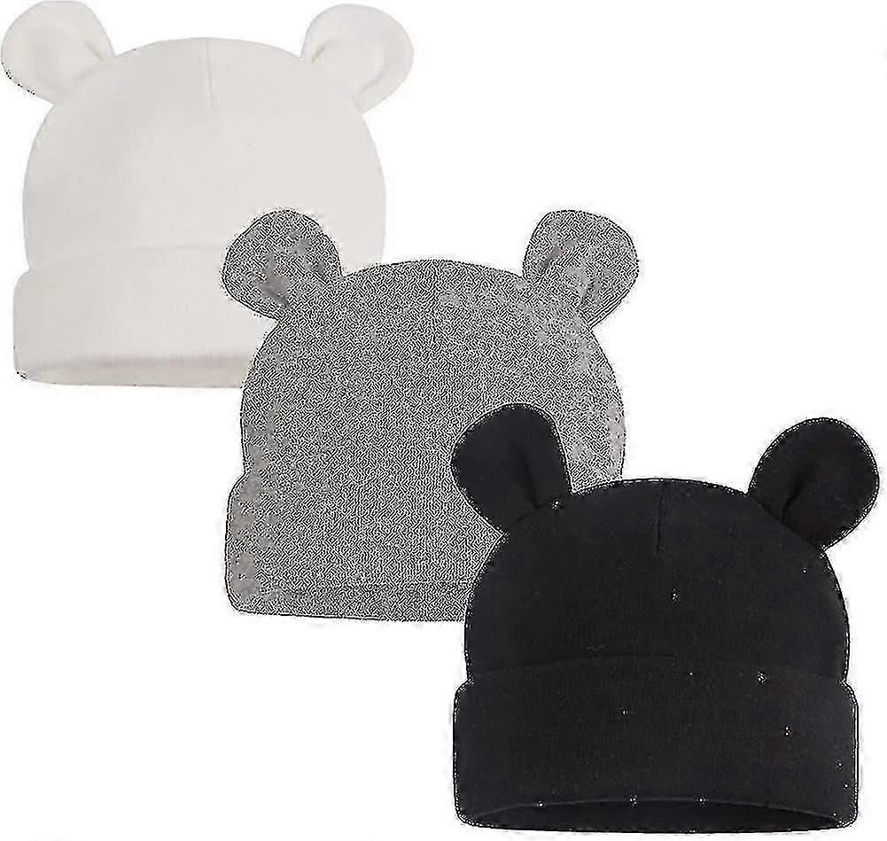 المولود الجديد قبعة الدب آذان الأولاد بنات قبعة صغيرة قطنية للطفل حديث الولادة 0 إلى 6