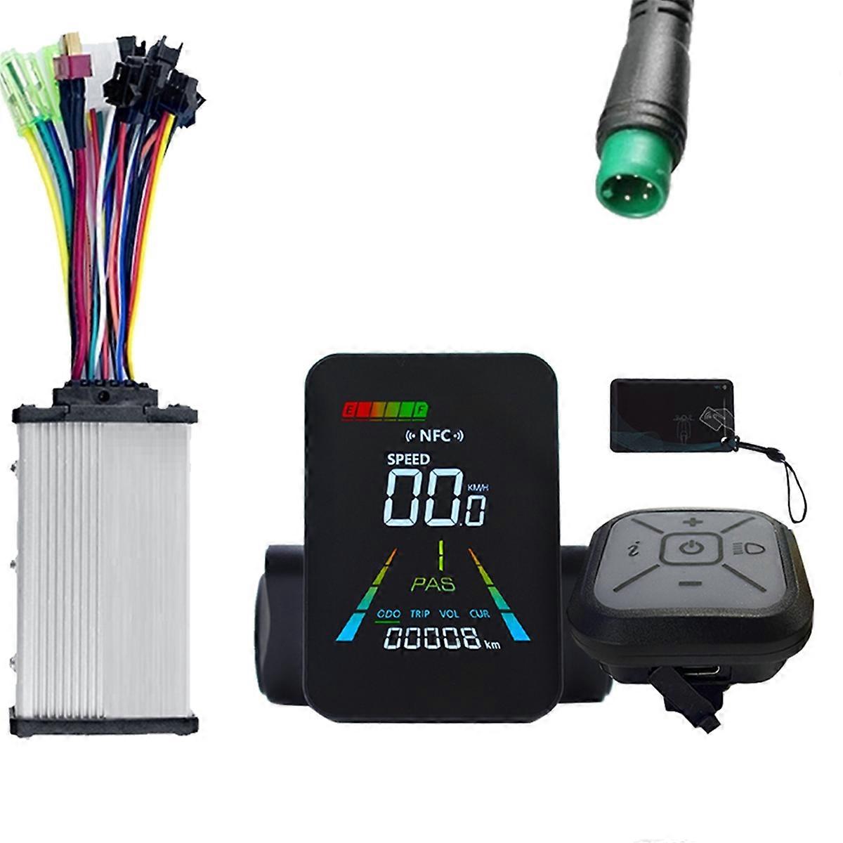 E-Bike NFC LCD Display Electric Scooter NFC Color Speedometer 24V/36V/48V/60V UART+36V/48V 350W Controller 5PIN