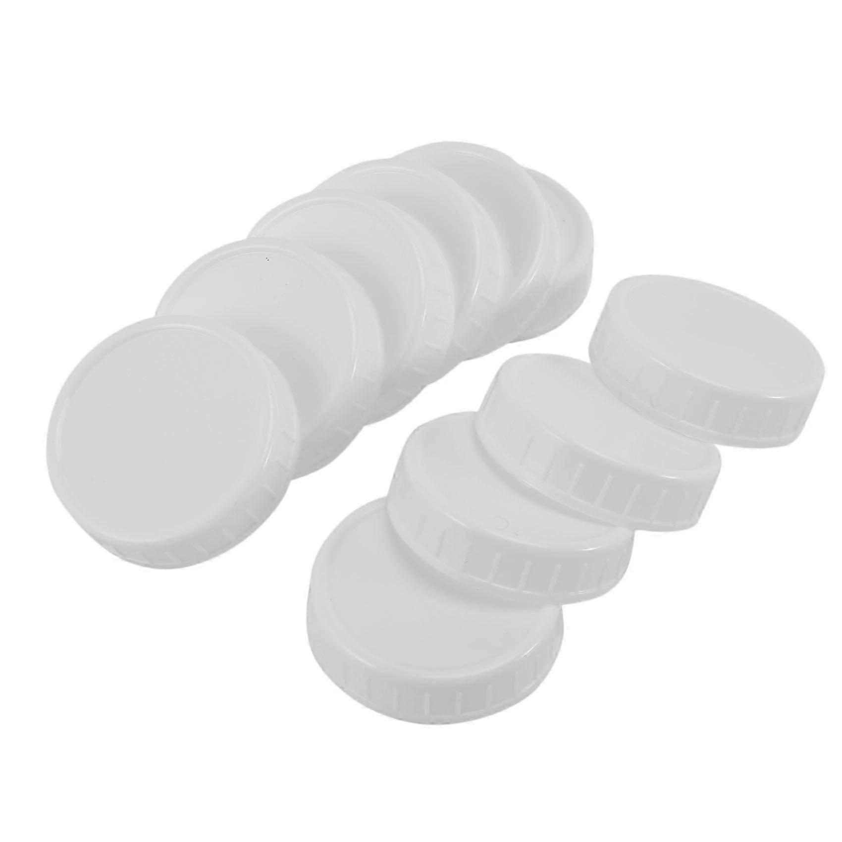 Plastic caps for 70mm mason jar - 10pcs ribbed lids