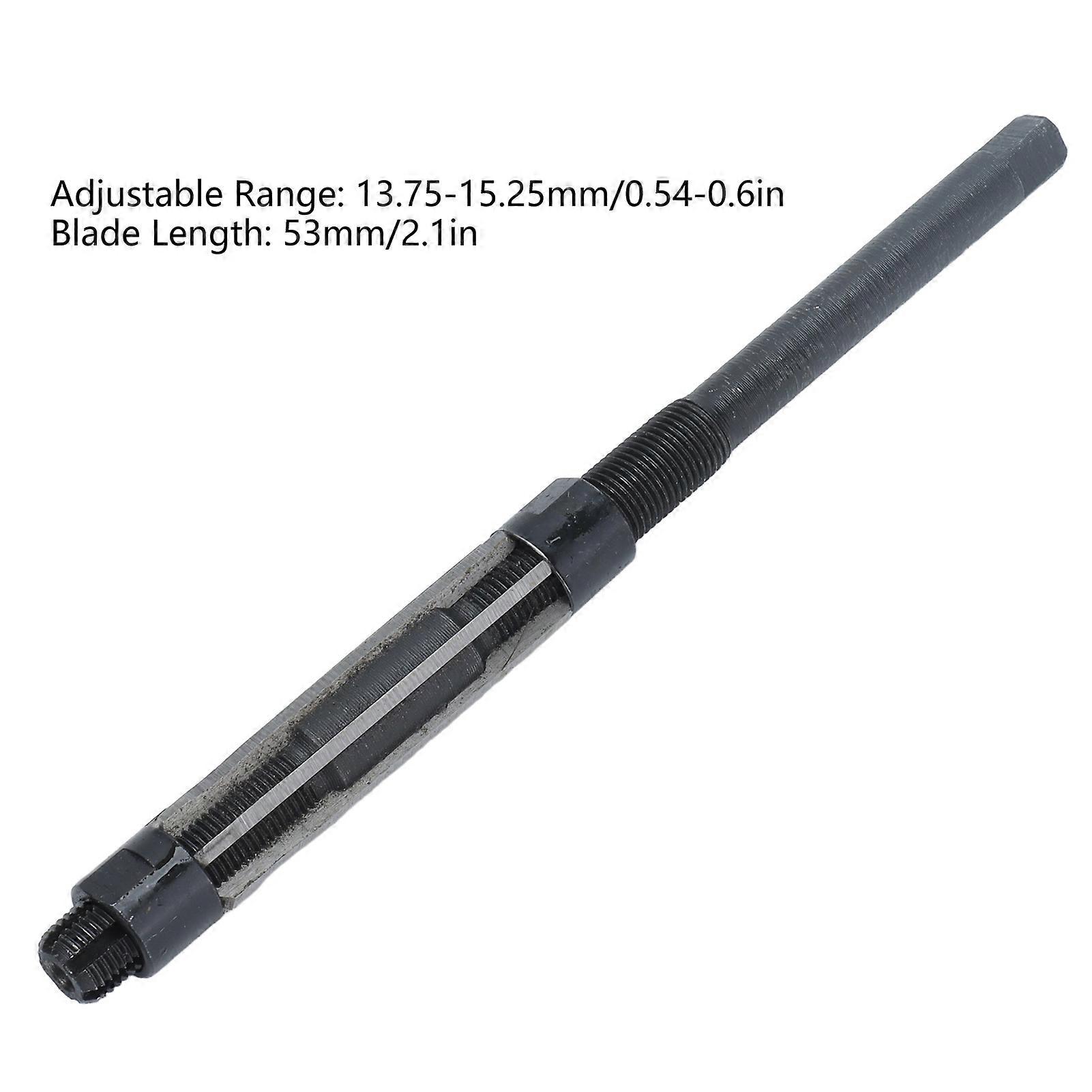 9SiCr Hand Reamer, Metal Straight Shank, Adjustable Drilling Tool, 13.75-15.25mm
