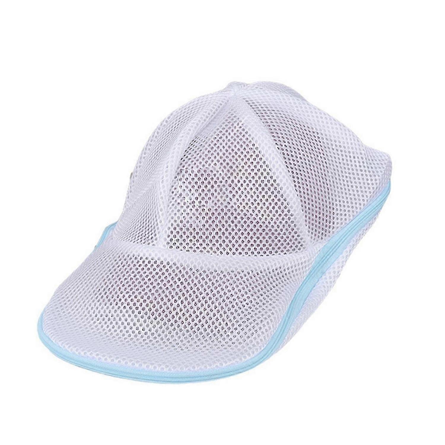 Hat Wash Protector Baseball Cap Cleaner Laundry Bag,Blue & White