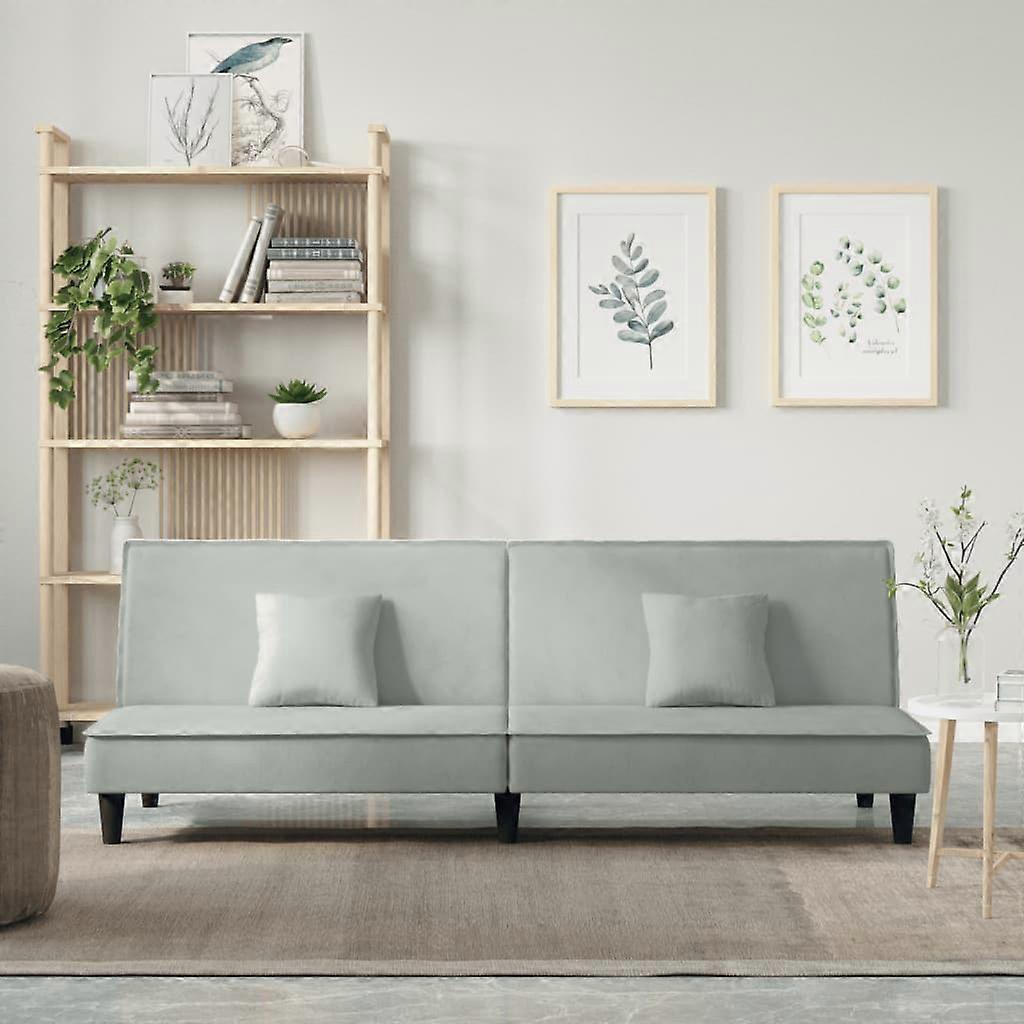 Schlafsofa Hellgrau Samt, SKU: 351907