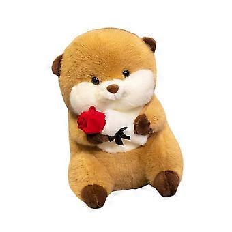 Plush Capybara with Rose Stuffed Capybara Toy for Family Girls Boys Children 2025