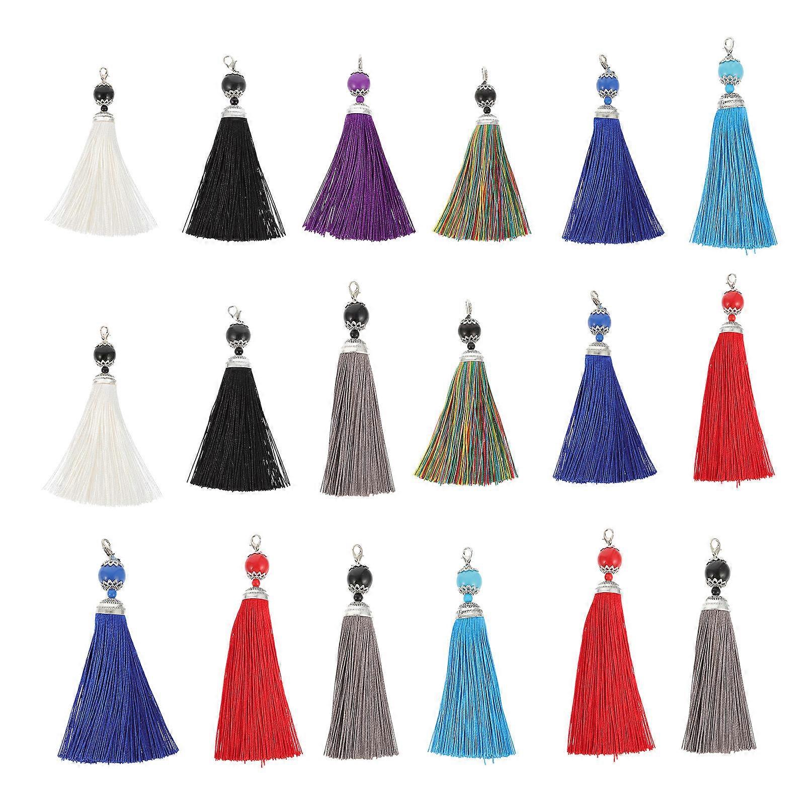 Lobster Clasp Tassel for Crafts DIY with 18Pcs Colorful Key Chain Tassel