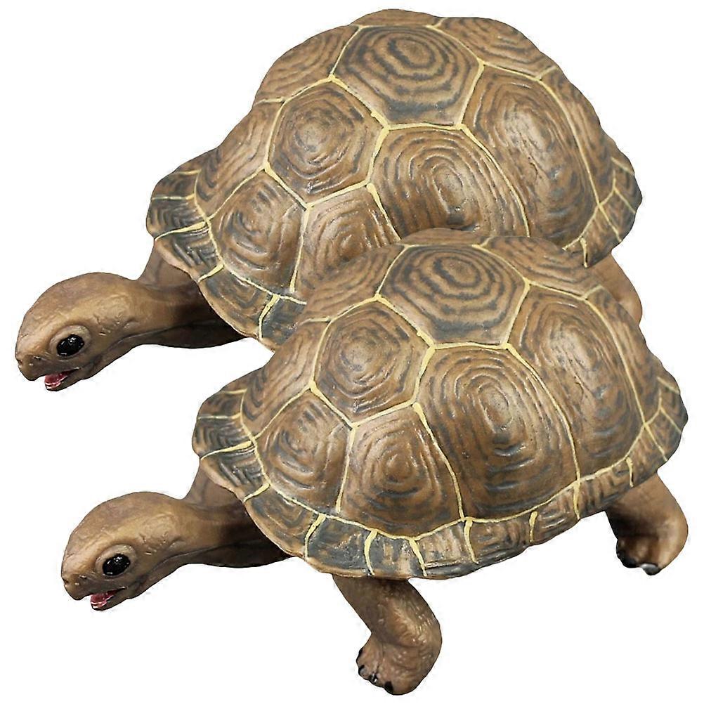 Realistic Toy Turtle Land Tortoise Model for Decor 4Pcs Animal Figurines