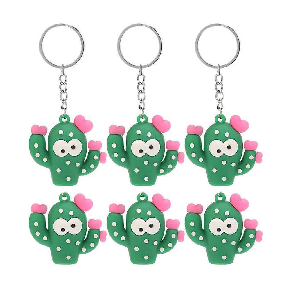 Key Decoration Cactus Keychains for Holding Keys 6Pcs Collection