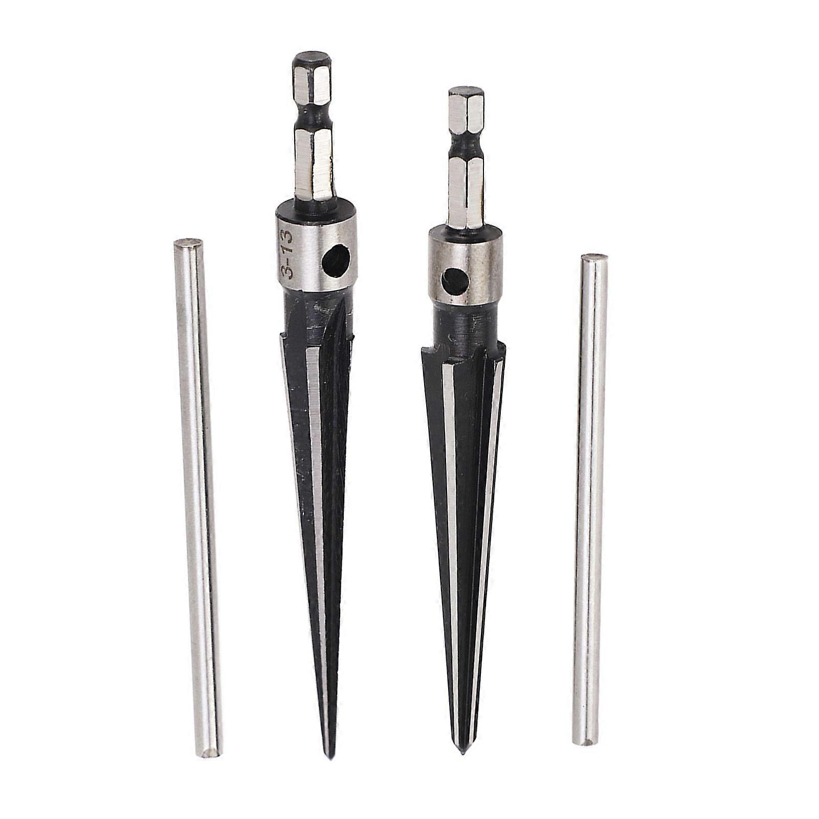 516mm 313mm Tapered 6 Flute Hole Reamer Hex Shank T Handle Tapered Reamer for Wood Plastic