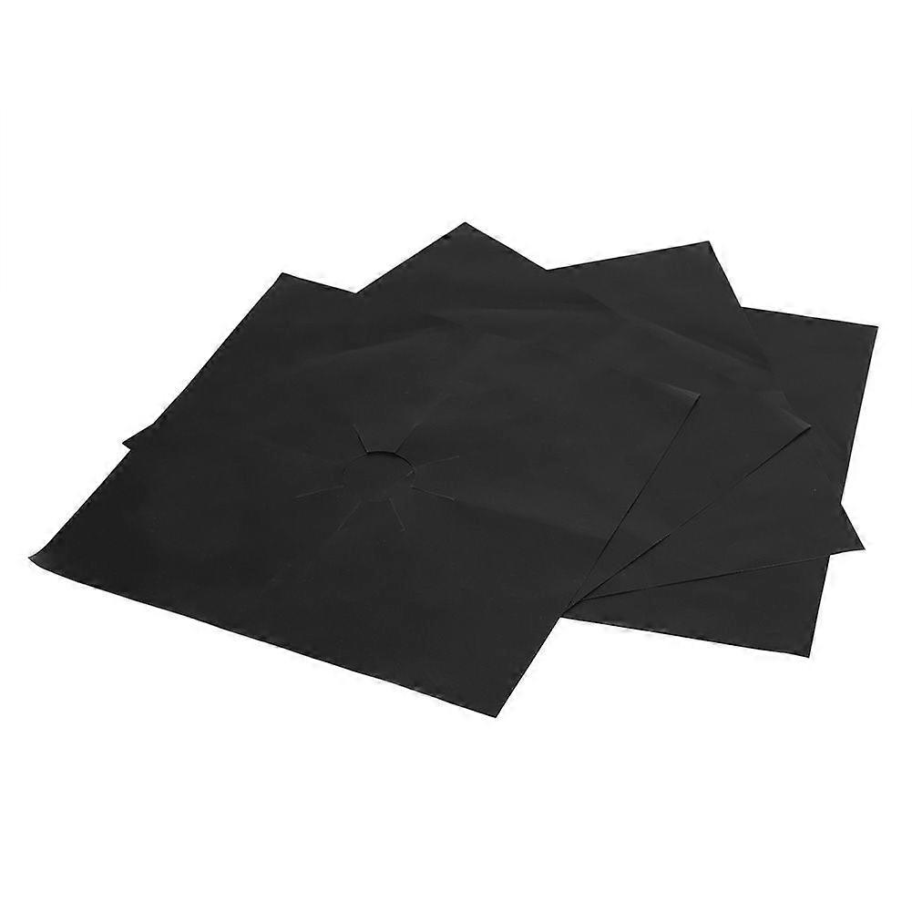 4Pcs Gas Range Stove Burner Covers Protector NOn Stick Oil Protection Mat Kitchen Tool(Black)