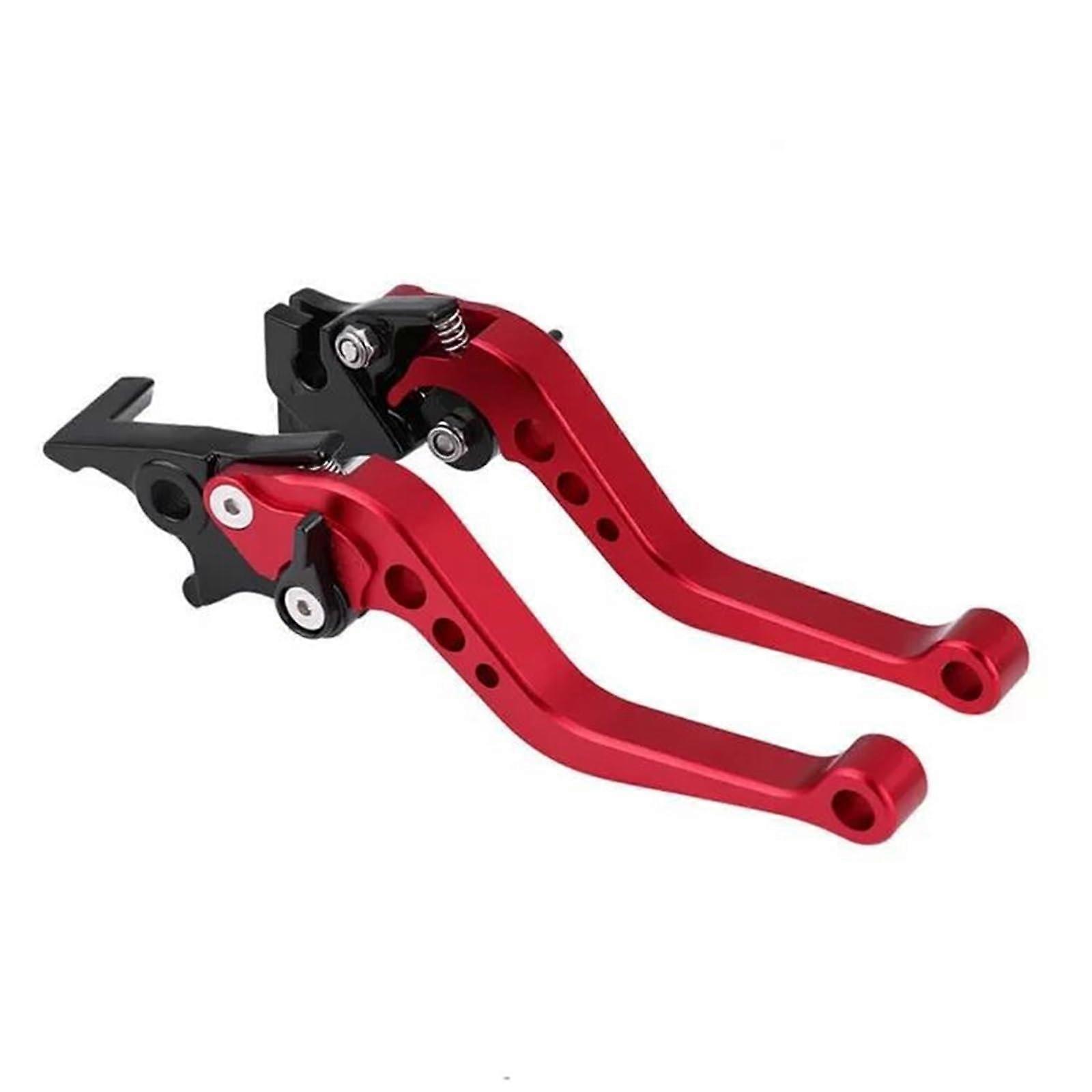 Universal For Motorbike Modification Alloy Motorcycle Brake Handle CNC Clutch Drum Red Pair